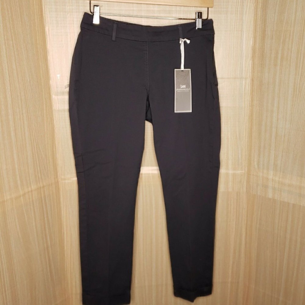 Lee Platinum Label Grey New Midrise Florence Slim Cropped Pants 12 - Picture 3 of 9